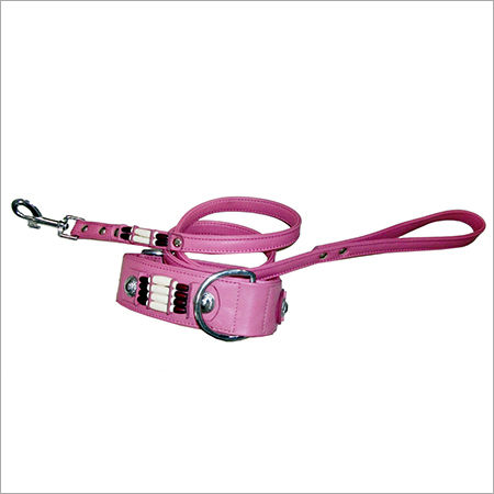 Leather Collar And Leash Set-2716