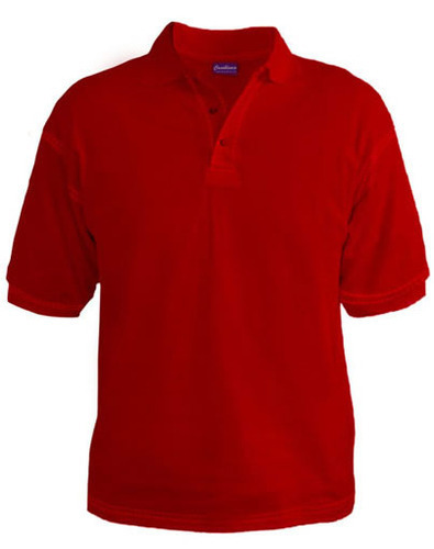 Promotional Polo Red T Shirt - 100% Polyester, Male Size, Vibrant Red Color - Short Sleeve Style, Classic Polo Collar, Plain Pattern Design