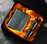 Stainless Steel Hip Flask Set - 8 Oz Capacity, Silver Finish | Includes 2 Shot Glasses And Funnel, Perfect For Outdoor Adventures