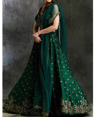 Green Bridal Lehenga