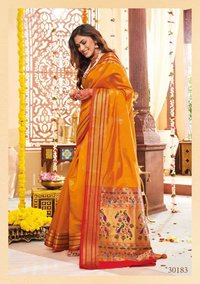 Designer Cotton Silk Saree, Partywear Saree, Soft Satin Silk Saree