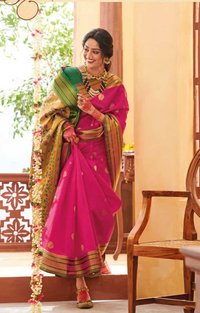 Designer Cotton Silk Saree, Partywear Saree, Soft Satin Silk Saree