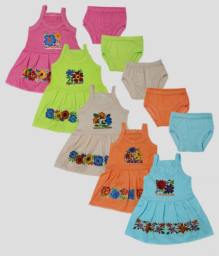 Girls Casual Top Skirt - Cotton Fabric, 0-6 Months, Colorful Printed Design, Anti-Wrinkle & Quick Dry | Breathable, No Fade, Traditional Style