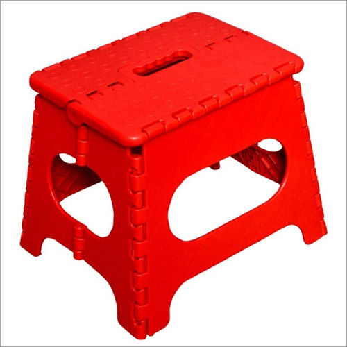 Red Plastic Folding Stool