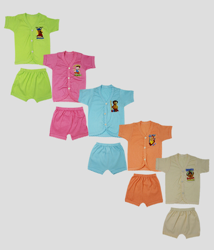 Baby Boys Casual Shirt Shorts - Cotton, Half Sleeve, Solid Color with Trendy Prints | Anti-Wrinkle, Breathable, Washable, Knitted Design