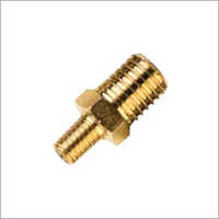 Hex Reducing Nipple - Brass Material, Polished Finish, Golden Color | Round Shape, Socket Joint Connection