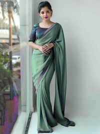 PURE SILK SAREE WITH SATIN LACE BORDER