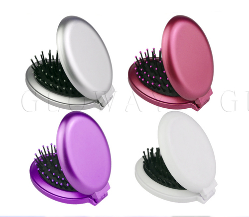Plastic Handle Cheap Plastic Hair Brush with Mirror