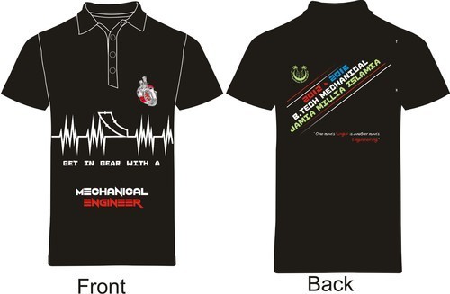 Promotional Jamia University T Shirt - Cotton Blend, Sizes: S, M, L, XL, XXL | Polo Collar, Short Sleeves, Printed Design for Male Wear