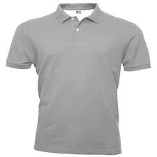 Promotional Grey College Polo T Shirt - Polyester, Sizes L, S, M, XL, XXL, XXXL, Plus Size, Customized | Short Sleeves, Male, Plain Design