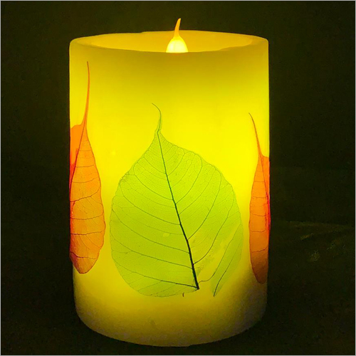 Savitur Leaf Cylinder LED Candle