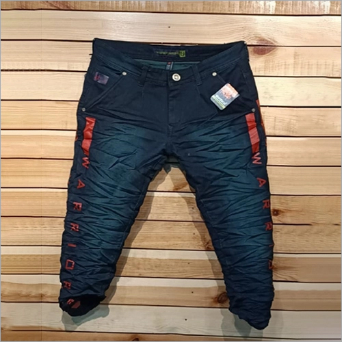 Mens Denim Jeans - Denim Fabric, Free Size, Multicolor, Regular Fit, Wrinkled Pattern, Suitable for All Seasons
