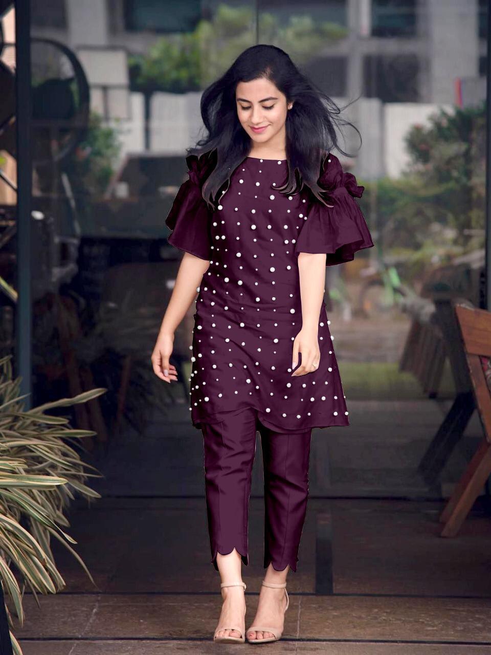 Pearl Kurti with Glamours  Pants