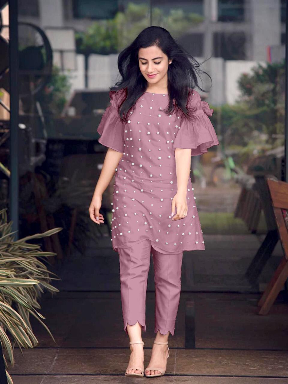 Pearl Kurti with Glamours  Pants