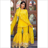 Ladies U Cut Sharara Suit