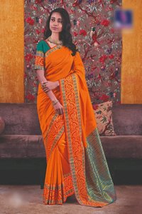 Designer Cotton Silk Saree And Blouse