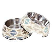 Dog melamine bowl with Removable Stainless Steel Bowl and Non-slip Bottom