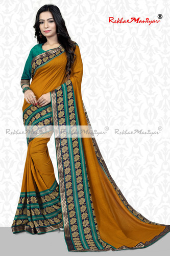 Art Silk Vichitra Print saree
