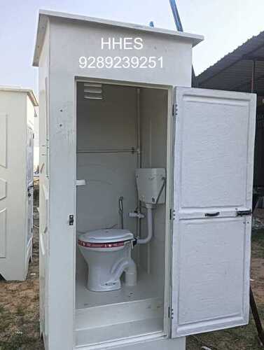 Western Style Single Seater Portable Toilet Cabin - Color: White