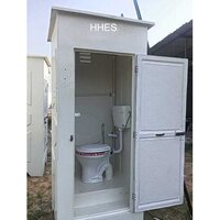 Frp Portable Toilet Cabin - 6x2.5ft Dimensions, Single Seater Western Style | Weather Proof Housing, Pvc Roof And Wall, 100l Water Storage
