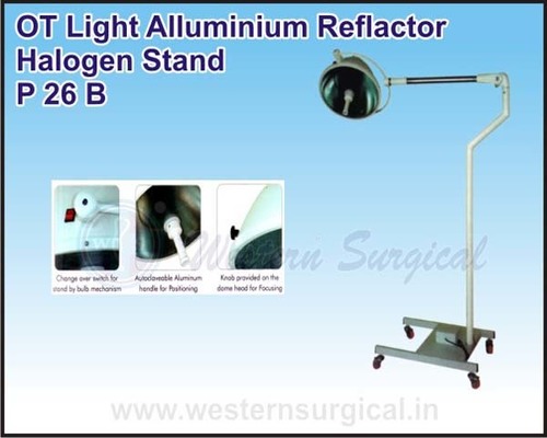 White OT Light Alluminium Reflactor Halogen Stand 14