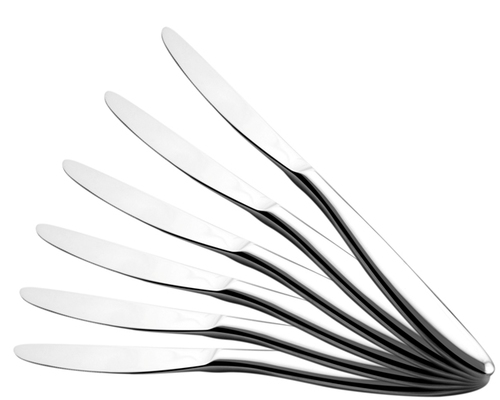 Silver Oslo 304 Grade, 18/10 & Cup Rolled Dinner Knife 6 Pcs