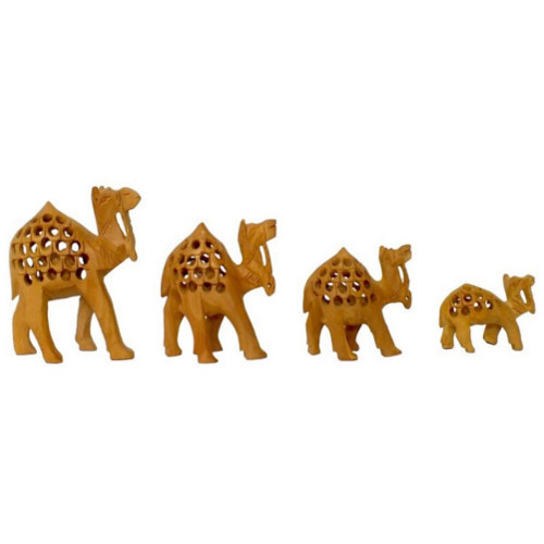 Carved Wooden Camel Statue
