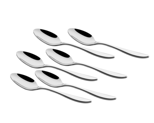 Silver Oslo 304 Grade, 18/10 & Cup Rolled Baby Spoon 6 Pcs