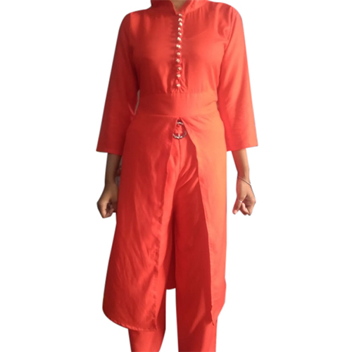 Ladies Fancy Dress - Rayon, Multiple Sizes, Red | Stylish Design, Comfortable Fabric, Elegant Look, Perfect Fit, Trendy Style, Three-Quarter Sleeve, Long Length Kurta Set