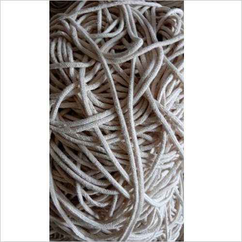 White Braided Cotton Cord - 0.75 Inch Width, 40 cN/Tex Tenacity | Light Weight, Soft, Washable for Garment Use