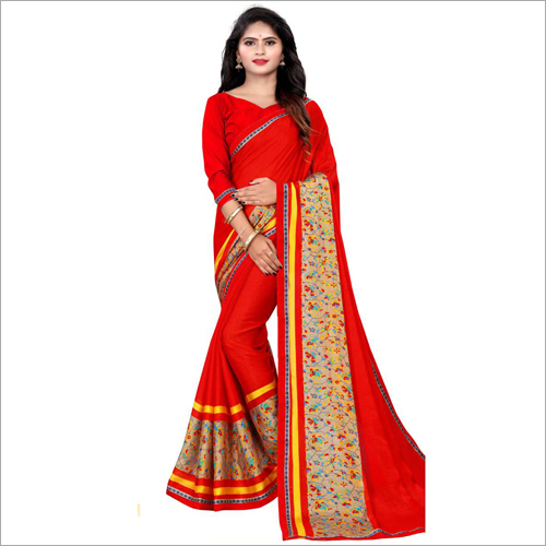 Ladies Belgaum Silk Saree - Luxurious Silk, Printed Design, Available in Various Colors | Lightweight, Skin-Friendly, Durable for All Occasions