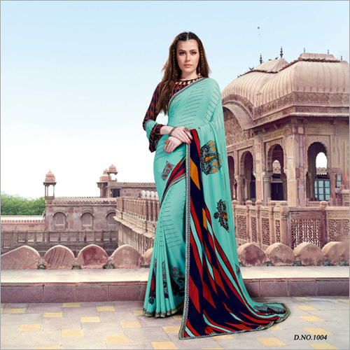 Printed Mau Paithani Saree - Quality Fabric, Various Sizes Available, Different Colors, Printed Pattern for All Seasons - Durable, Skin-Friendly, Elegant Design