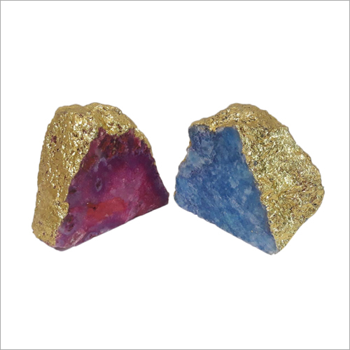 Gold Plated Agate Bookends
