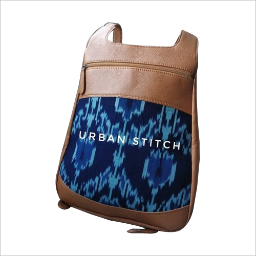 Leather Ikkat Backpack