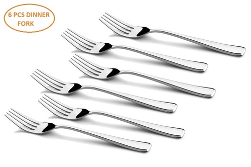 Silver Zodi 304 Grade, 18/10 & Cup Rolled Dinner Fork 6 Pcs