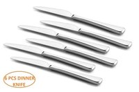 Silver Zodi 304 Grade, 18/10 & Cup Rolled Dinner Knife 6 Pcs