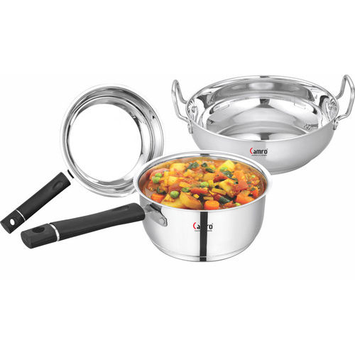 Stainless Steel Kadhai and Fry Pan