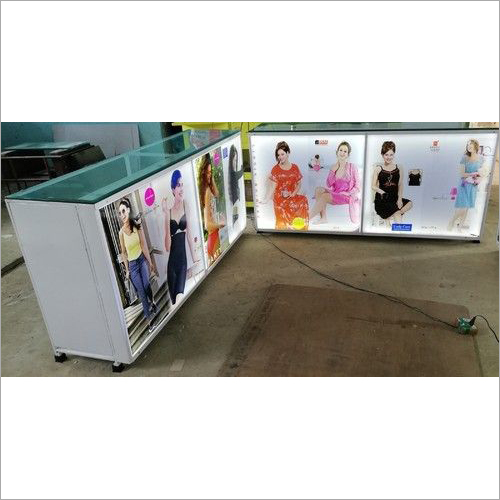 Metal Led Display Service Counter With Storage Light: Available