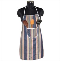 Cotton Apron - 100% Breathable Cotton, Blue Striped Design | Quick Dry For Home And Hotel Use
