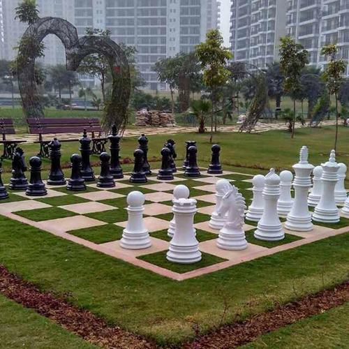 Garden Chess Board Sculptures - Color: White