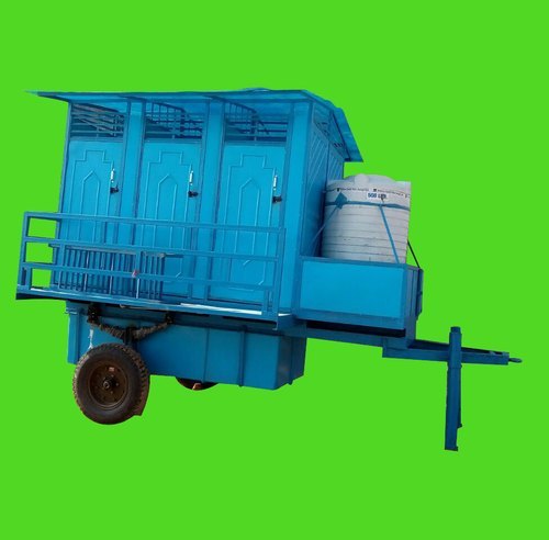 Six Seated Mobile Toilet on Two Wheels