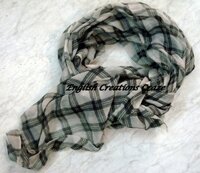 Cashmere Scarves - Modal/cashmere Blend, 70x180 Cm | Black And White, Light Weight, Daily Use, Printed Pattern, Dry Clean Only