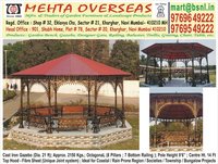 Cast Iron Gazebo - 20 Feet Octagonal, Black+gold Antique | Unique Hood, Capacity For 50 Persons, Ideal For Celebrations, Meetings, Yoga, Meditation
