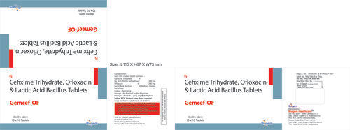 CEFIXIME 200MG +OFLOX 200 MG +LACTIC ACID