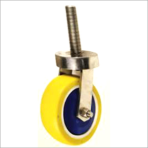 SS 304 Grade Thrust Bearing Castor Thread Pin With PU Wheel