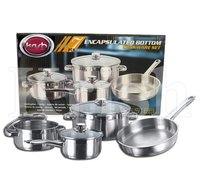 Encapsulated Cookware Set with steel Handle - 7/8/10/12 Pcs Set