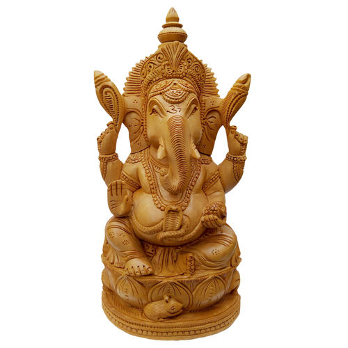Wooden Ganesh Stetu idol 30cm