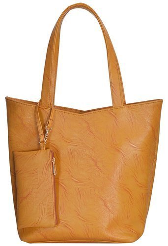 Mustard Shoulder Tote Handbag By AZZRA WORLD