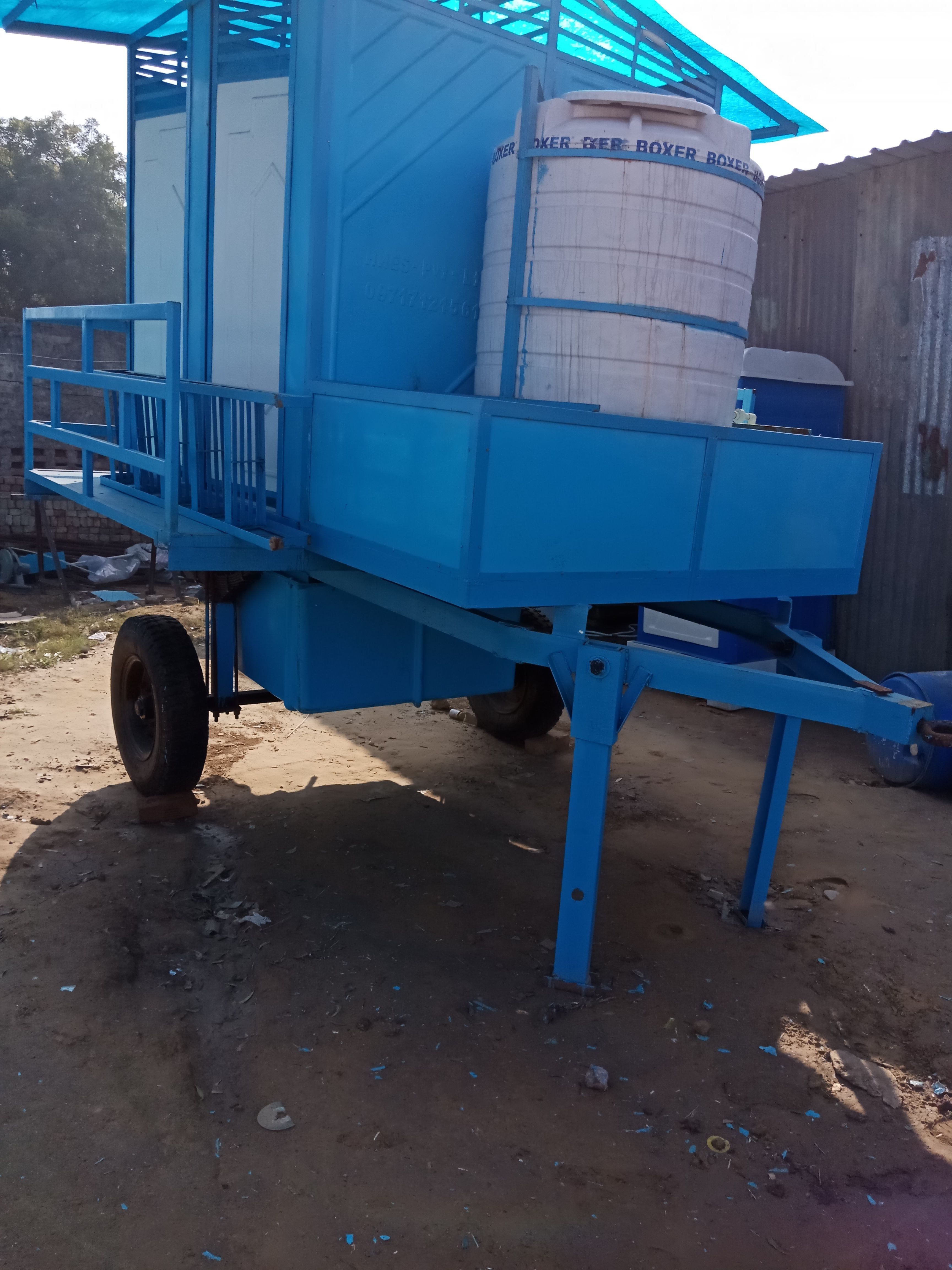 4 Seater Mobile Toilet Trolley