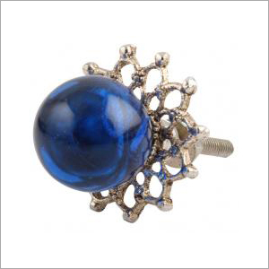 Glass Blue Globe Knob